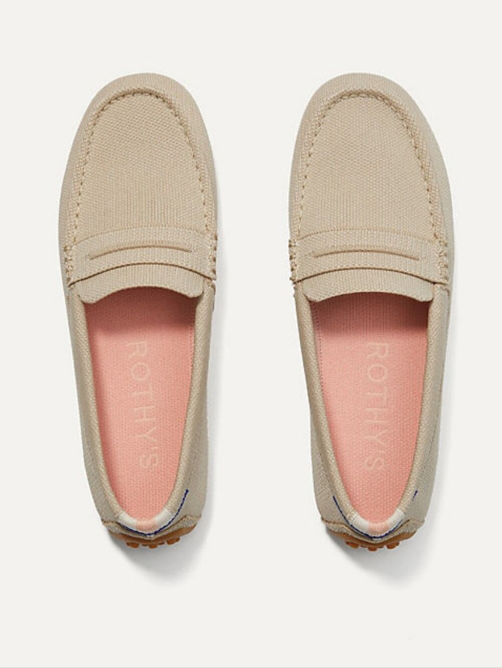 Rothy's The Daily Driver Cream/Tan Knit Loafers